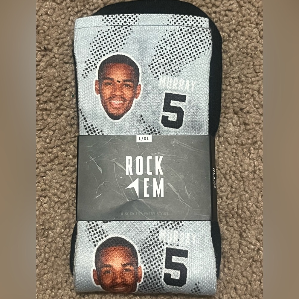 NWT ROCK EM Antonio Spurs Socks L/XL
